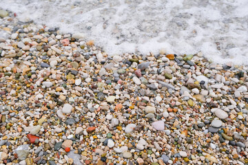 pebble beach with water background travel detail wallpaper, marine tropical coast backdrop