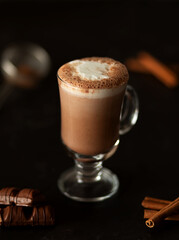 cup of cappuccino with cinnamon