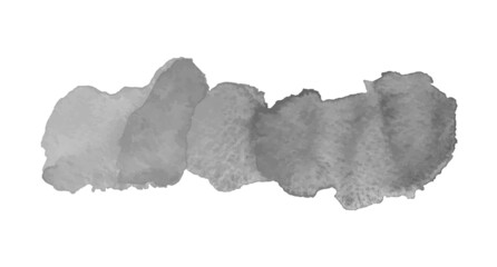 Watercolor spot on white. Hand drawn painted object. Watercolor artwork. Art banner. Black and white illustration