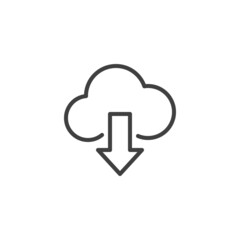 Download cloud line icon