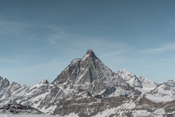 Fototapeta premium Winter sport at mountain Cervino, also called the Matterhorn. It's a mountain on the border of Italy and Switerland.