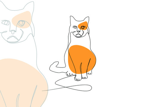 Cat line art illustration
