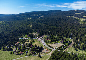 Fototapeta na wymiar Aerial landscape with Bucin pass - Romania