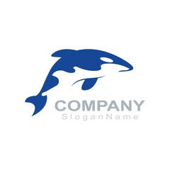 Orca logo image fish animal sea design illustration icon