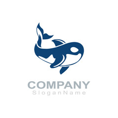 Obraz premium Orca logo image fish animal sea design illustration icon