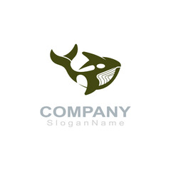 Obraz premium Orca logo image fish animal sea design illustration icon