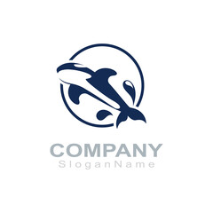 Fototapeta premium Orca logo image fish animal sea design illustration icon