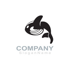 Obraz premium Orca logo image fish animal sea design illustration icon