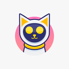 Concept of facial animal avatar chatbot cat