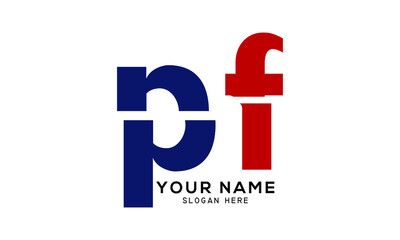 PF Letter Initial Logo Design Template Vector Illustration 