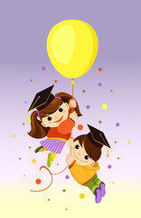 Happy graduation day.  Students celebrating graduation