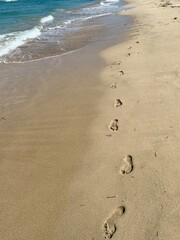 footprints on the beach
