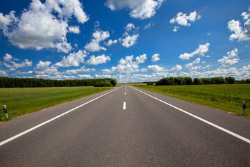 sunny weather, paved road for cars