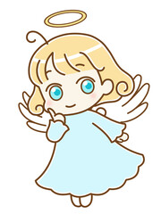 天使　ぶりっこ　水色