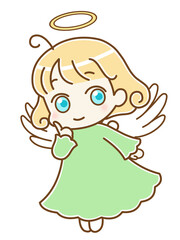 天使　ぶりっこ　黄緑