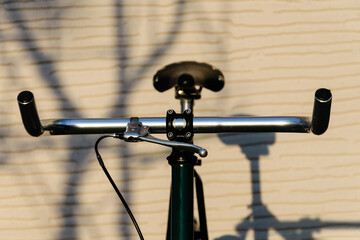 close up bar bull horn of fixed gear bike, old vintage bicycle
