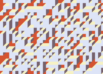 Fototapeta premium Implementation of Edward Zajec’s “Il Cubo” from 1971. Essentially a Truchet tile set of 8 tiles and rules for placement art illustration