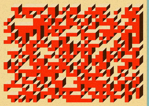 Implementation of Edward Zajec&rsquo;s &ldquo;Il Cubo&rdquo; from 1971. Essentially a Truchet tile set of 8 tiles and rules for placement art illustration