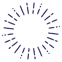 ペンで書いたような手書きのサンバーストのシンプルなフレーム