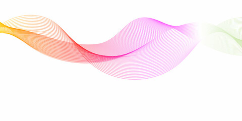 pink ribbon on white Abstract muted background with blue wavy lines. Abstract wave curve lines banner background design. Vector illustration. Modern template abstract design flowing particles wave.