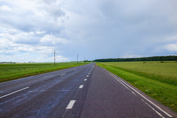 landscape on the asphalt road for vehicles