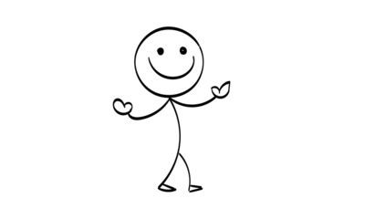 Hand drawing funny Stickman design for print or use as poster, card, flyer or T Shirt