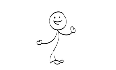 Hand drawing funny Stickman design for print or use as poster, card, flyer or T Shirt