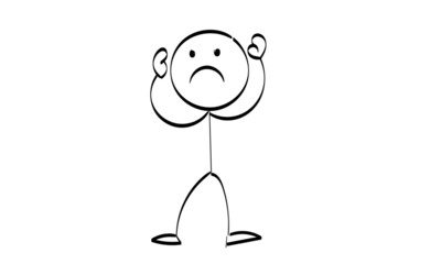 Hand drawing funny Stickman design for print or use as poster, card, flyer or T Shirt