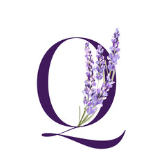 Lavender Alphabet Q, Wedding Monogram Logo Design