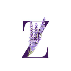 Lavender Alphabet Z, Wedding Monogram Logo Design