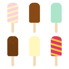 simple vector illustration ice cream on white background