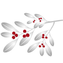 Red berry branch vector for background 