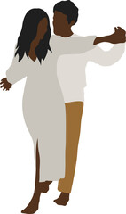 Black guy and black girl gently hold hands