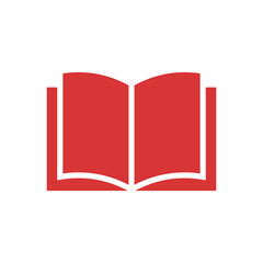 Open book red vector icon