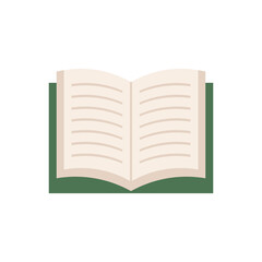 Open book vector icon on white background