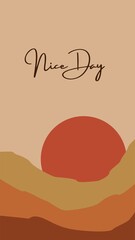 Soft Brown Orange Pastel Minimalist Simple Abstract Authentic Modern Boho Aesthetic Cute Landscape Nice Day Phone Wallpaper
