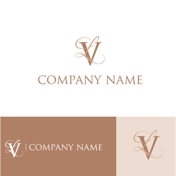 Letter V With Letter L Cursive Logo Design. Initial Logo For Any Company Or Business.