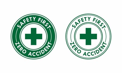 safety first-zero accident logo template illustration