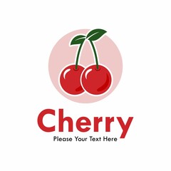 Cherry fruit logo template illustration