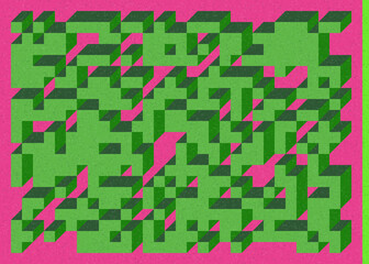 Implementation of Edward Zajec’s “Il Cubo” from 1971. Essentially a Truchet tile set of 8 tiles and rules for placement art illustration