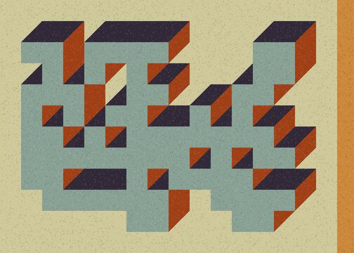 Implementation of Edward Zajec&rsquo;s &ldquo;Il Cubo&rdquo; from 1971. Essentially a Truchet tile set of 8 tiles and rules for placement art illustration