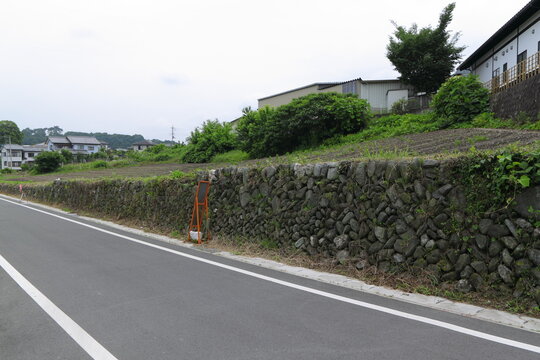 小幡陣屋　番所跡から小幡藩邸跡間の石垣　群馬県　甘楽町