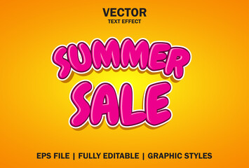 summer sale text effect in pink and orange for brand