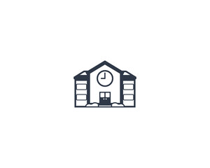 School vector flat emoticon. Isolated School illustration. Elementary School icon