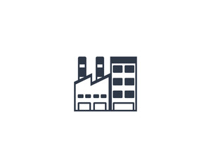 Factory vector flat emoticon. Isolated Industrial illustration. Factory icon