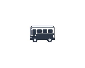 Bus vector flat emoticon. Isolated Bus illustration. Bus icon