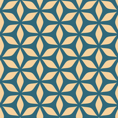 Seamless decorative golden pattern on an emerald background, floral ornament in Japanese style. Modern linear art illustrations for wallpapers, flyers, covers, banners, backgrounds