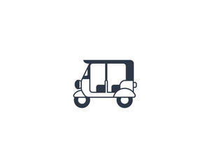Auto Rickshaw vector flat emoticon. Auto Rickshaw Isolated illustration. Auto Rickshaw icon