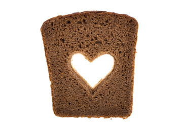 bread heart isolated