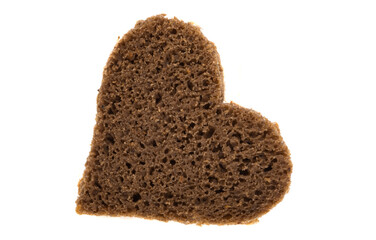 bread heart isolated